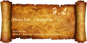 Heszler Levente névjegykártya